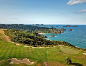 Kauri Cliffs 16th Aerial Islands